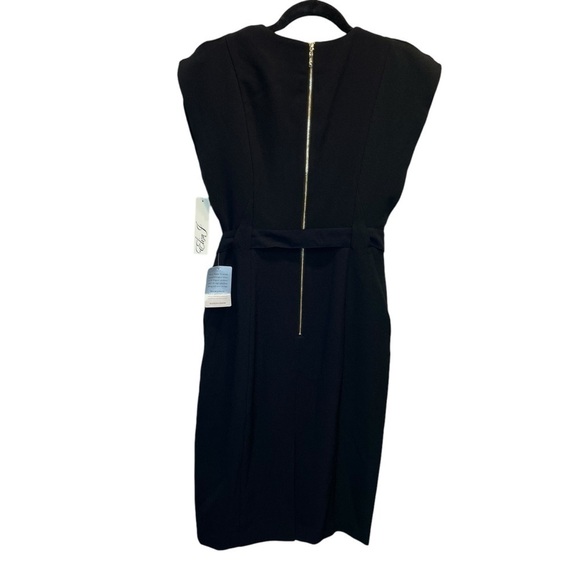 Eliza J Ruffle Sleeve Sheath Dress in Black Size 6 New - Picture 9 of 10